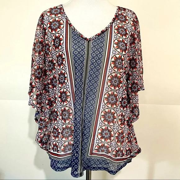 INC New York & Company Colors/Diamond accents/Retro Mesh CoverUp Small/Top - Picture 1 of 7